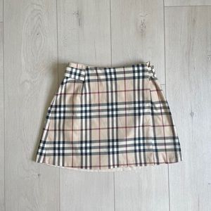 Vintage Burberry Reversible Nova Check Wrap Skirt